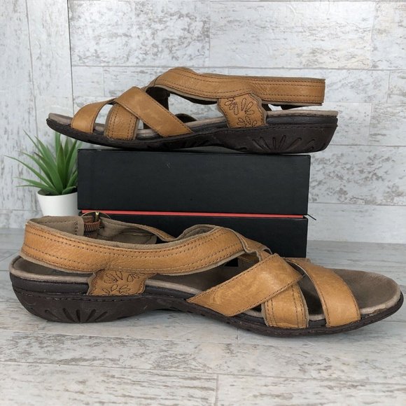 Merrell Basson Slingback Tan Leather Strappy Sandals Womens‎ Size 10 / J46246 - Picture 8 of 11